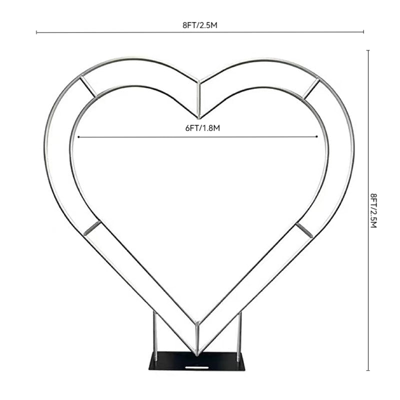 Lofaris Heart Shape 8ft Double Layer Balloon Flower Arch Stand