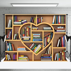 Lofaris Heart Shaped Bookshelf Books World Book Day Backdrop