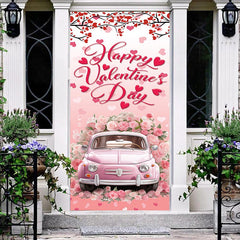 Lofaris Heart Tree Pink Floral Car Valentines Day Door Cover