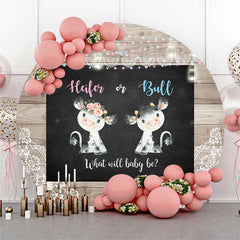 Lofaris Heifer Or Buff Wood Round Backdrop For Gender Reveal