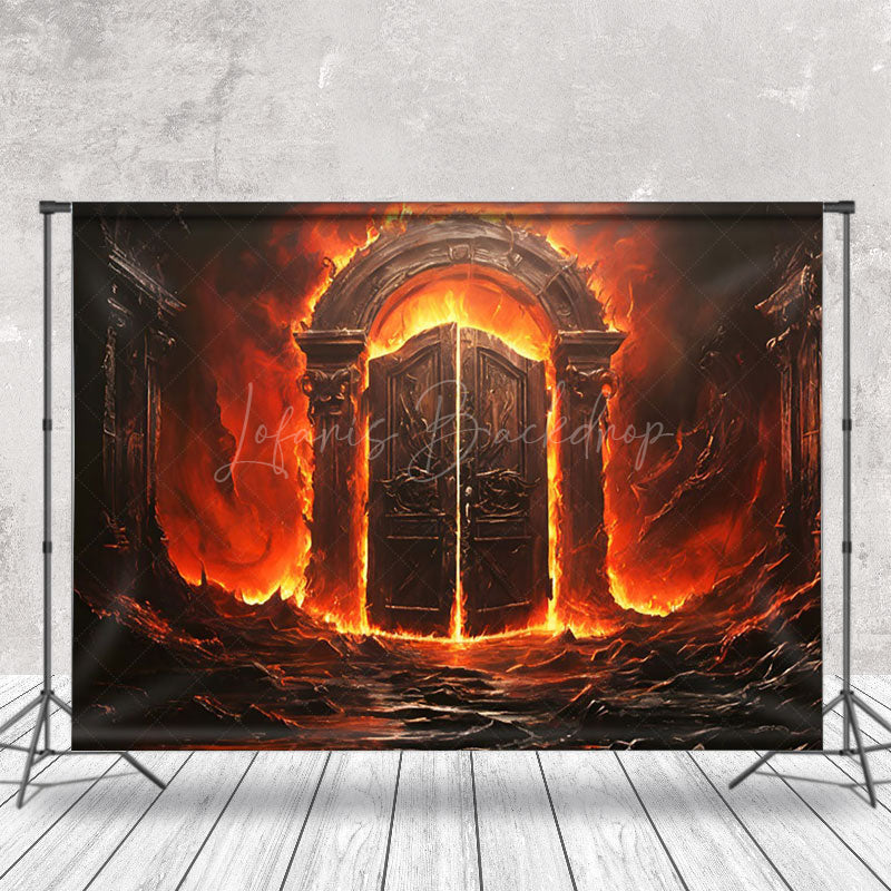 Lofaris Hell Burning Door Portrait Photography Backdrop