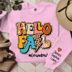 Lofaris Grandma Life Hello Fall Sweatshirt Custom And Kids Autumn Gift TH
