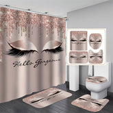 Lofaris Hello Gorgeous Rose Gold Glitter Bathtub Shower Curtain
