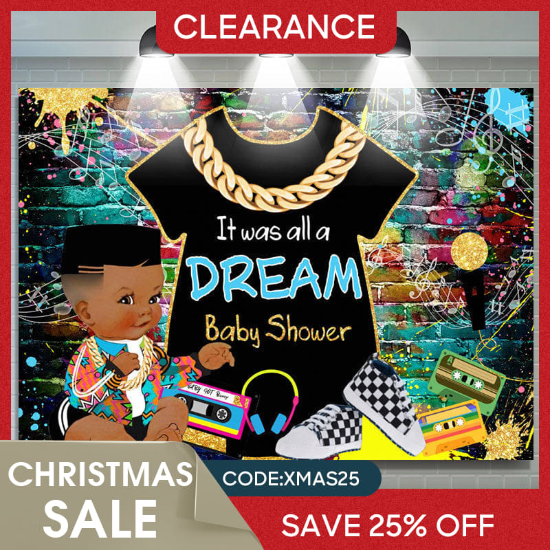 Lofaris (Ship In 24HR) Hip Hop Graffiti Wall A Dream Baby Shower Backdrop