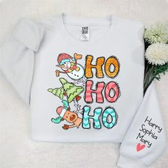 Lofaris Ho Snowman Elk Cedar Custom Kids Sweatshirt