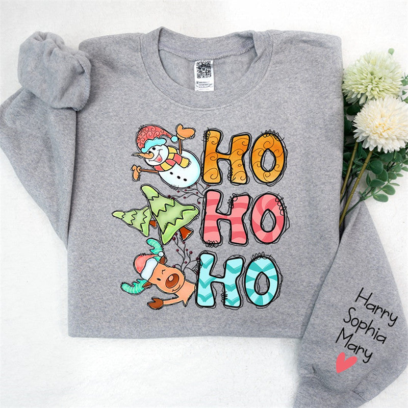 Lofaris Ho Snowman Elk Cedar Custom Kids Sweatshirt