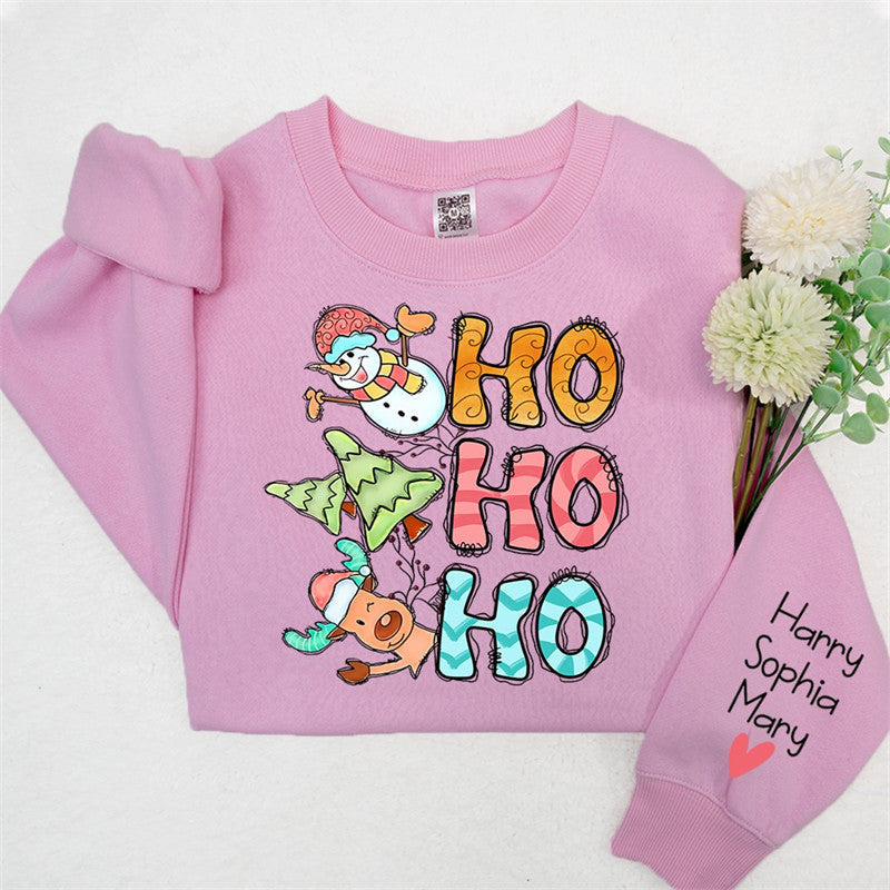 Lofaris Ho Snowman Elk Cedar Custom Kids Sweatshirt
