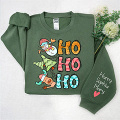 Lofaris Ho Snowman Elk Cedar Custom Kids Sweatshirt