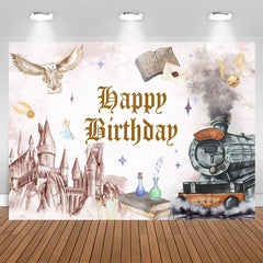Lofaris Hogwarts Style Mystical Happy Birthday Backdrop