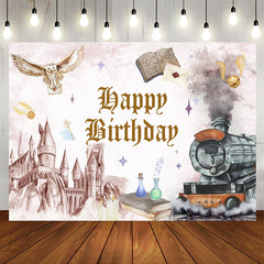 Lofaris Hogwarts Style Mystical Happy Birthday Backdrop