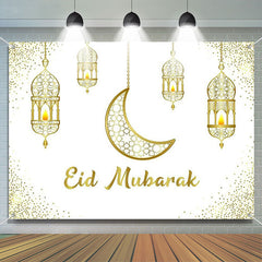 Lofaris Hollowed Lantern Moon Glitter Eid Mubarak Backdrop