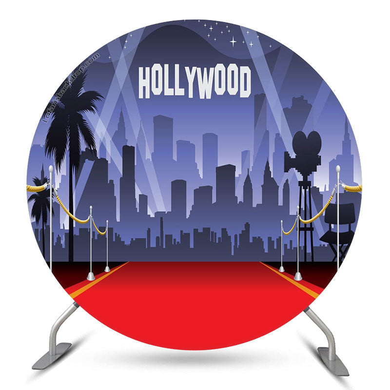 Lofaris Hollywood Night City Grand Stage Round Party Backdrop