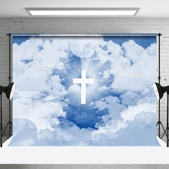 Lofaris Holy Light Blue Sky And White Cloud Backdrop