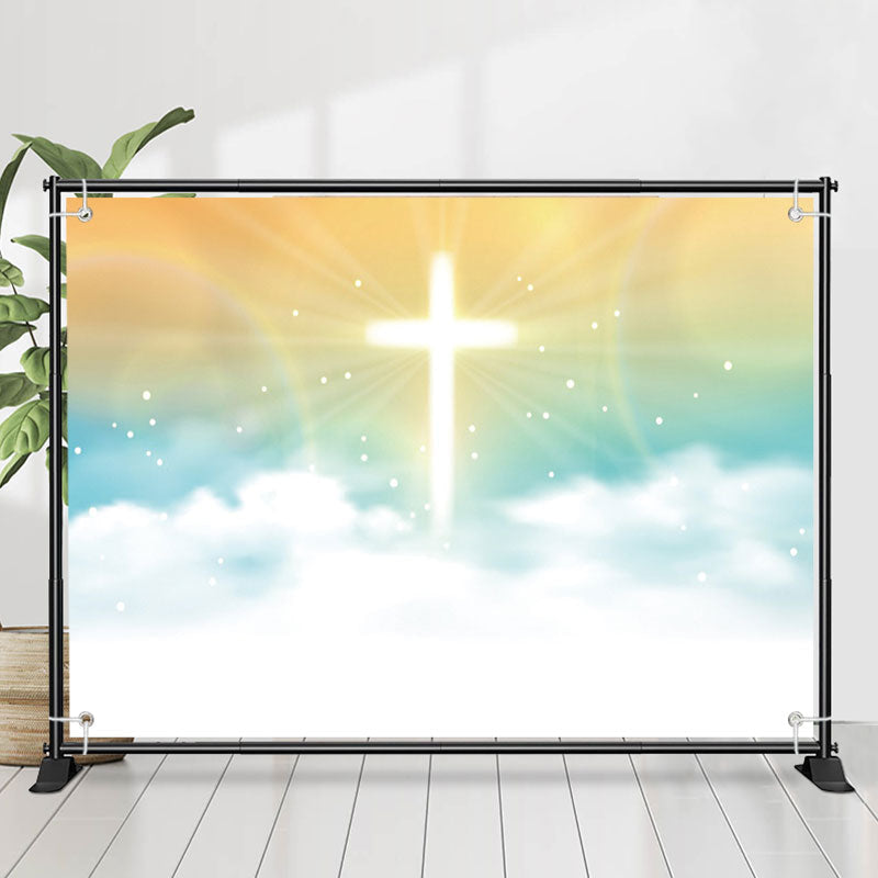 Lofaris Holy Luminescent Cross Sky Clouds Baptism Backdrop