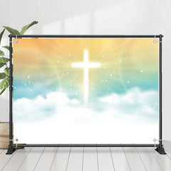 Lofaris Holy Luminescent Cross Sky Clouds Baptism Backdrop