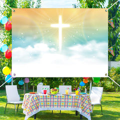 Lofaris Holy Luminescent Cross Sky Clouds Baptism Backdrop