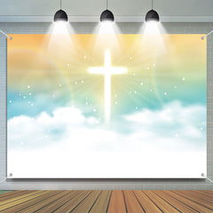 Lofaris Holy Luminescent Cross Sky Clouds Baptism Backdrop