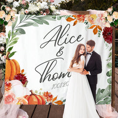 Lofaris Home Sweet Pumpkin Floral Bridal Shower Backdrop