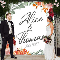 Lofaris Home Sweet Pumpkin Floral Bridal Shower Backdrop