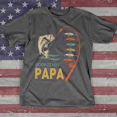 Lofaris Hook On Being Papa Fathers Day Fish Custom T - Shirt
