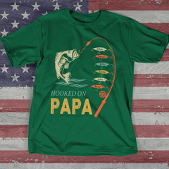 Lofaris Hook On Being Papa Fathers Day Fish Custom T - Shirt