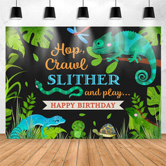 Lofaris Hop Crawl Slither Jungle Animals Birthday Backdrop