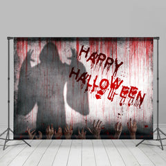 Lofaris Horror Hands Red Wall Ghost Shadow Halloween Backdrop