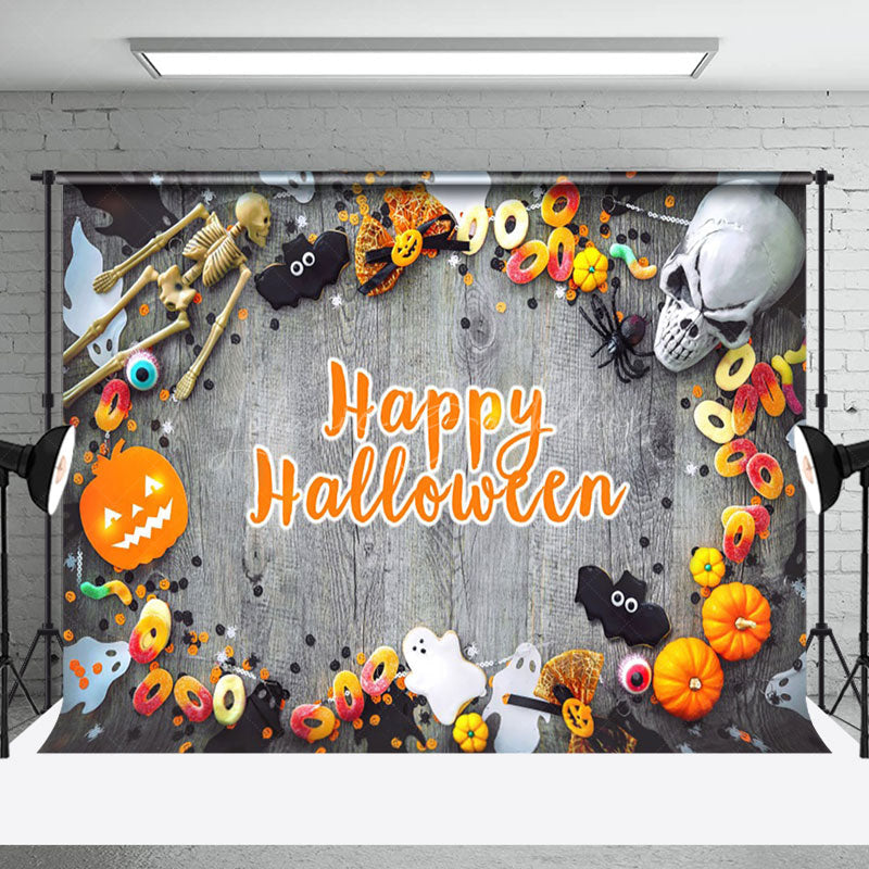 Lofaris Horror Vibe Photography Candy Happy Halloween Backdrop
