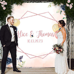 Lofaris Hot Pink And Dark Blue Mr Miss Wedding Backdrop