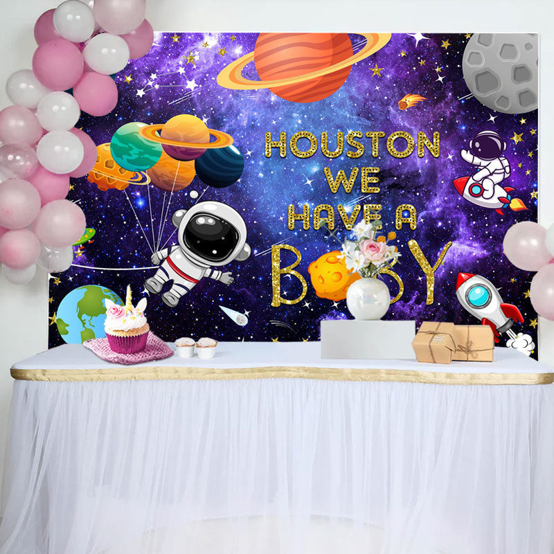 Lofaris Houston We Have A Baby Universe Gender Reveal Backdrop