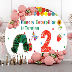 Lofaris Hungry Caterpillar Butterfly Round 2Nd Birthday Backdrop