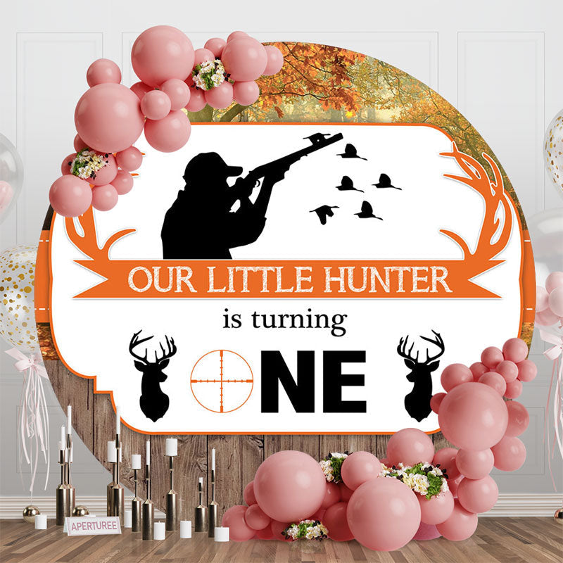 Lofaris Hunter Autumn Tree Wood Round 1st Birthday Backdrop
