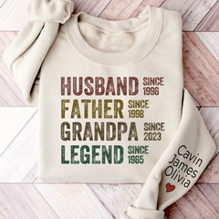 Lofaris Husband Father Grandpa Legend Custom Name Sweatshirt