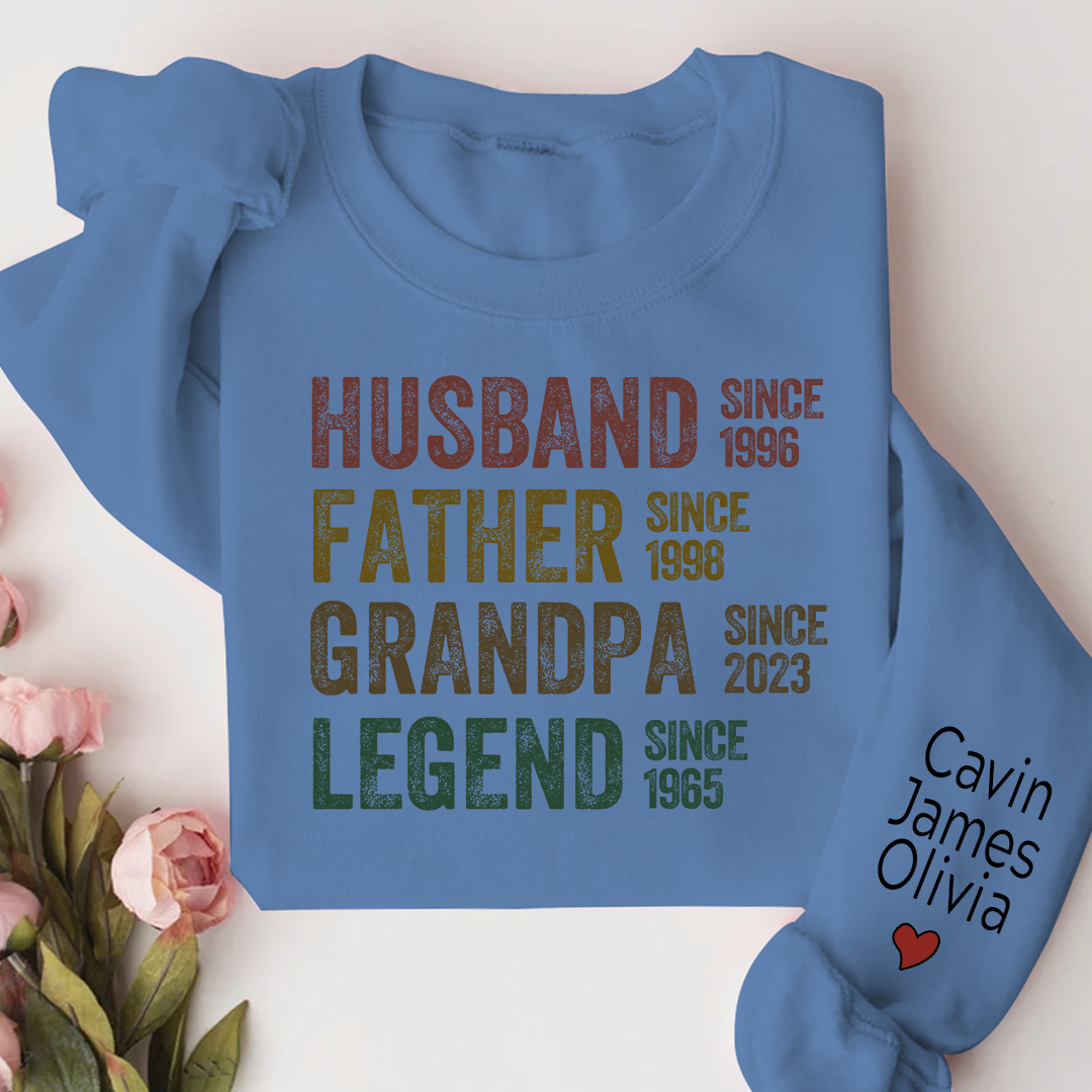 Lofaris Husband Father Grandpa Legend Custom Name Sweatshirt