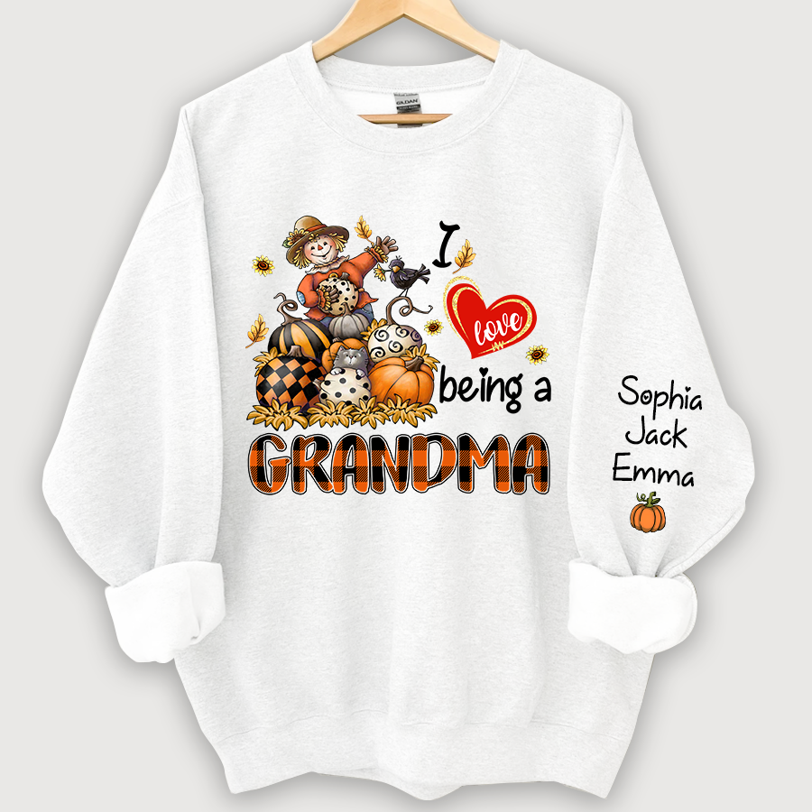 Lofaris I Love Being A Grandma Pumpkin Custom Sweatshirt