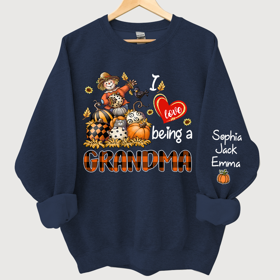 Lofaris I Love Being A Grandma Pumpkin Custom Sweatshirt