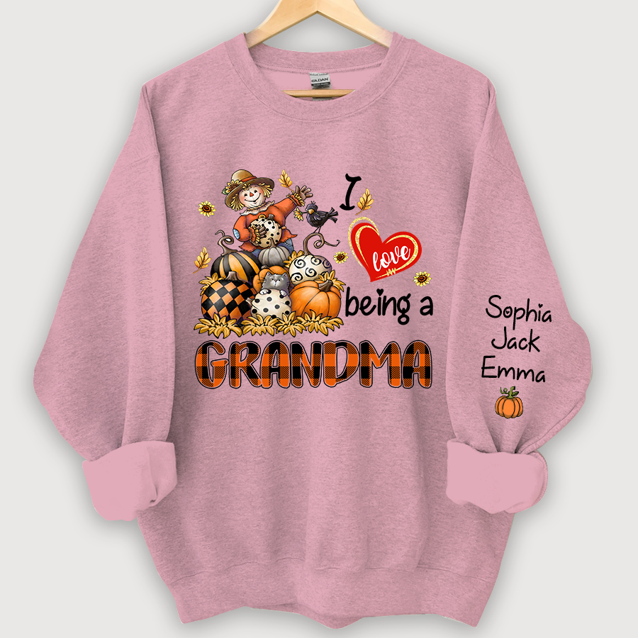 Lofaris I Love Being A Grandma Pumpkin Custom Sweatshirt