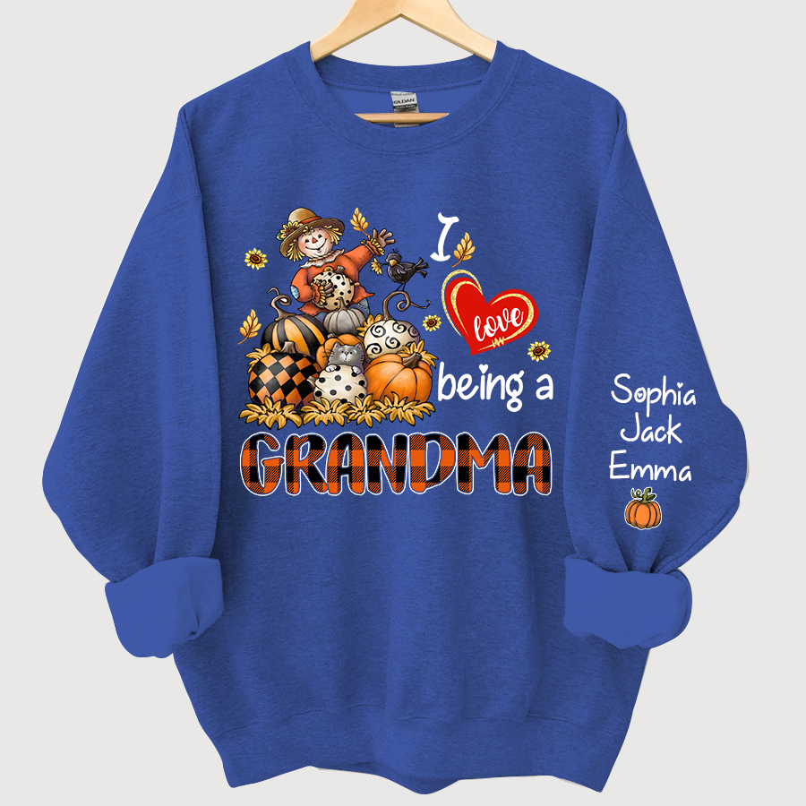 Lofaris I Love Being A Grandma Pumpkin Custom Sweatshirt