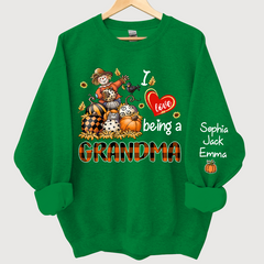Lofaris I Love Being A Grandma Pumpkin Custom Sweatshirt
