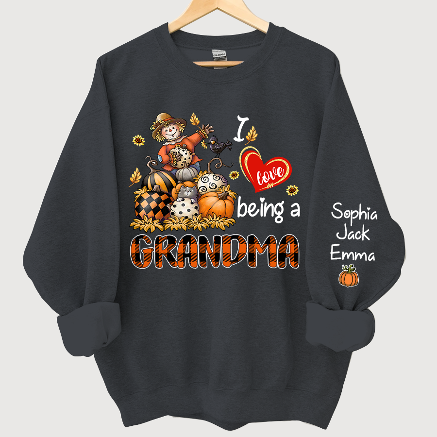Lofaris I Love Being A Grandma Pumpkin Custom Sweatshirt