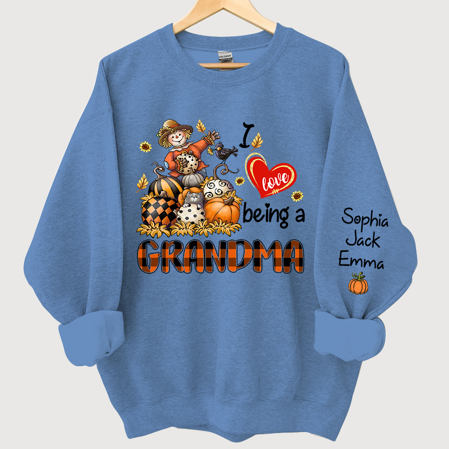 Lofaris I Love Being A Grandma Pumpkin Custom Sweatshirt