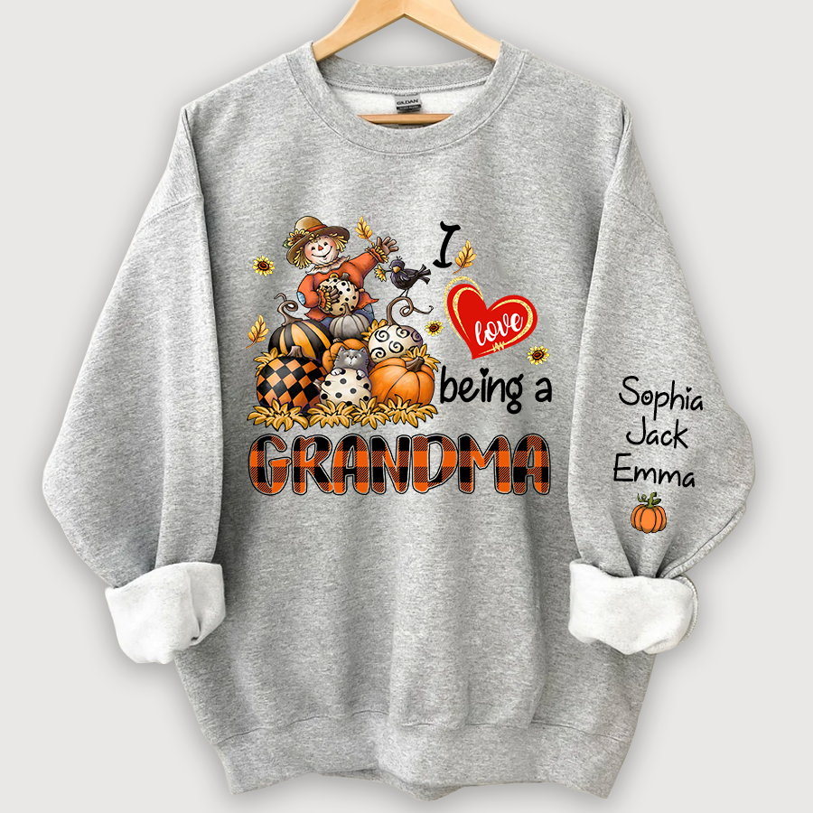 Lofaris I Love Being A Grandma Pumpkin Custom Sweatshirt