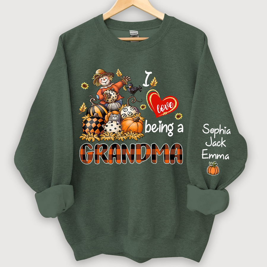 Lofaris I Love Being A Grandma Pumpkin Custom Sweatshirt