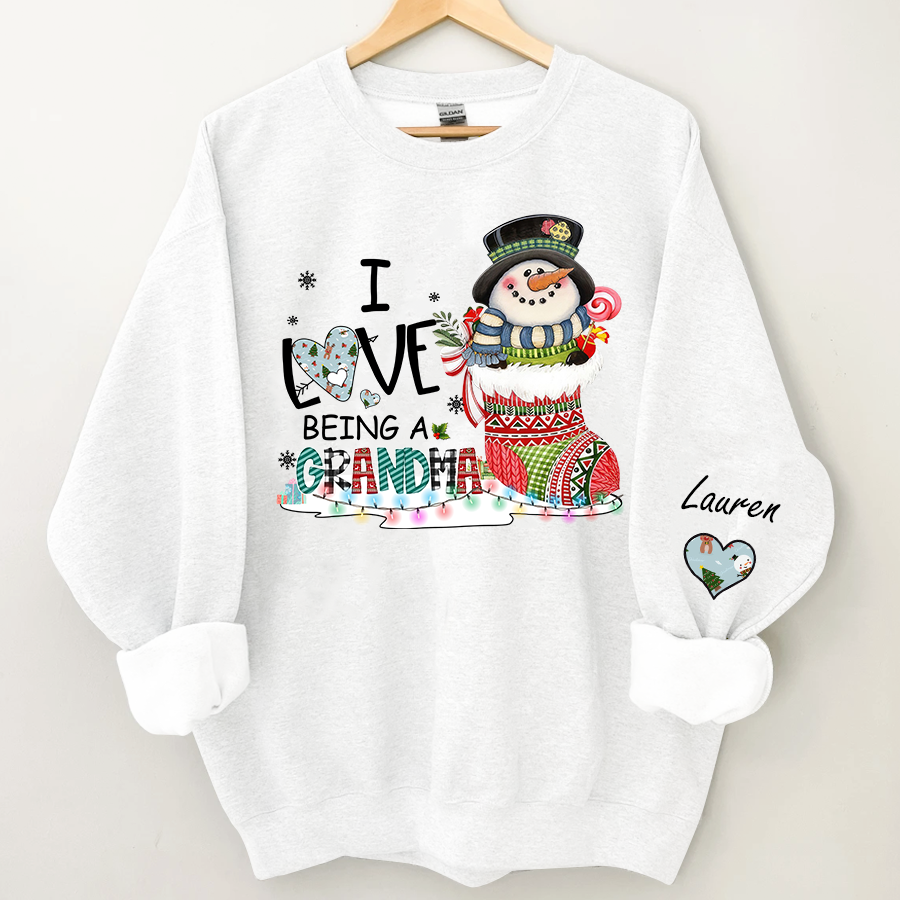 Lofaris I Love Being A Grandma Snowman Custom Sweatshirt