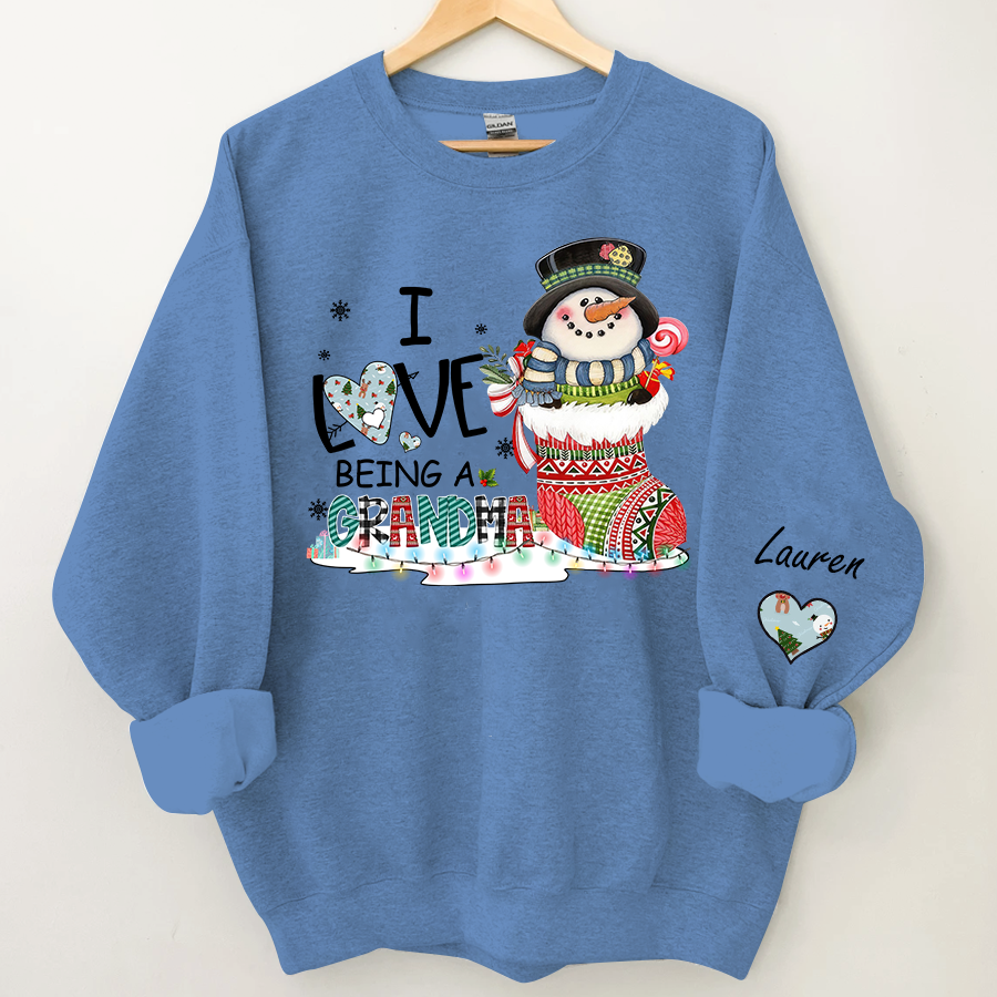 Lofaris I Love Being A Grandma Snowman Custom Sweatshirt