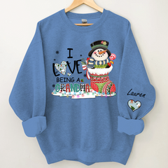 Lofaris I Love Being A Grandma Snowman Custom Sweatshirt