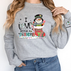Lofaris I Love Being A Grandma Snowman Custom Sweatshirt