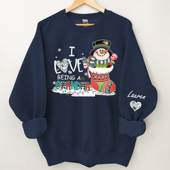 Lofaris I Love Being A Grandma Snowman Custom Sweatshirt