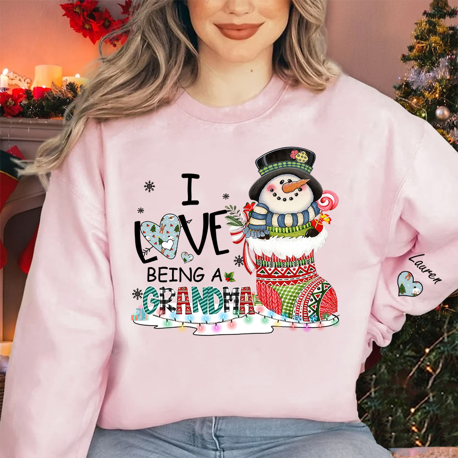 Lofaris I Love Being A Grandma Snowman Custom Sweatshirt