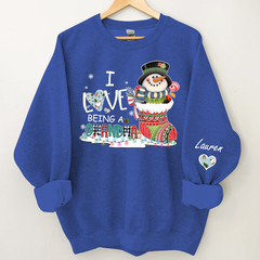 Lofaris I Love Being A Grandma Snowman Custom Sweatshirt